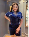 17046 Velvet Short Jumpsuit